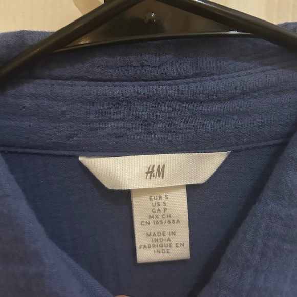 H&M Blue Linen Button Up - Picture 8 of 10
